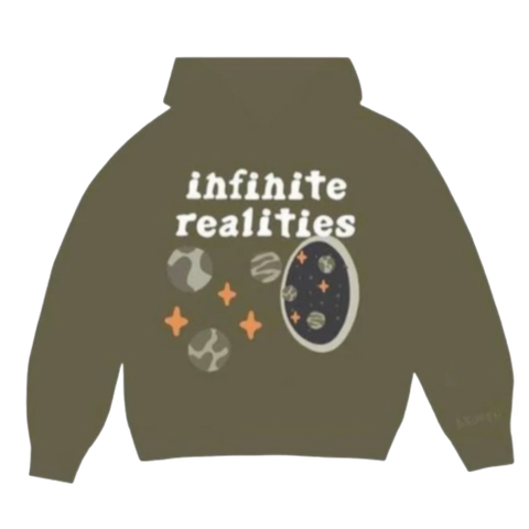 BROKEN PLANET MARKET x KICK GAME 'INFINITE REALITIES' HOODIE (OLIVE GREEN)