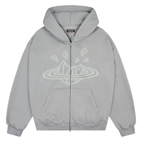 Broken Planet Zip Up Hoodie Gunmetal Grey