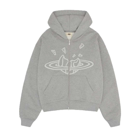 Broken Planet Heather Grey Zip Up Hoodie
