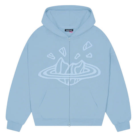 Broken Planet Market Sky Blue Zip Up Hoodie Sky Blue