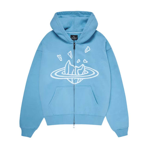 Broken Planet Heather Light Blue Zip Up Hoodie