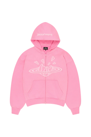 Broken Planet Market Candy Pink Zip Up Hoodie